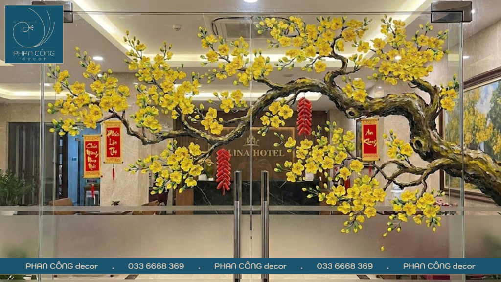Ý nghĩa của tranh vẽ cây mai ngày Tết trong trang trí không gian sống