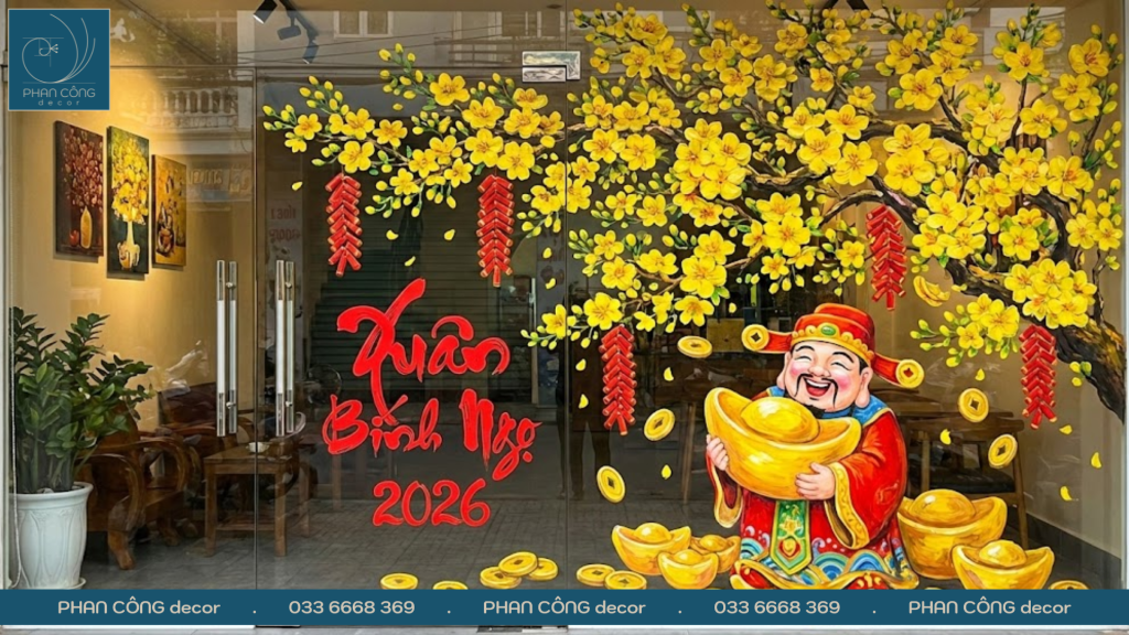 Vì sao nên chọn vẽ ông thần tài lên kính thay vì decal