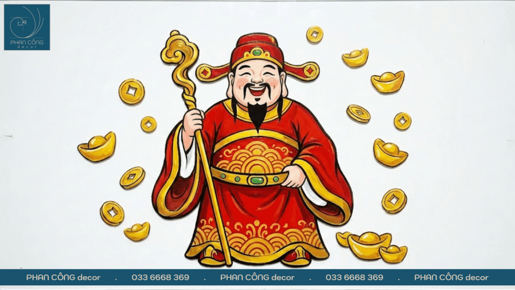 Mẫu tranh vẽ ông thần tài cách điệu hiện đại tại PHAN CÔNG decor | Mẫu 3