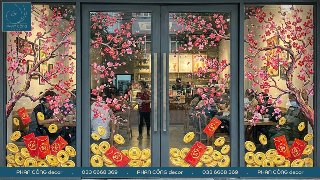 Tranh kính Tết được thực hiện tại PHAN CÔNG decor
