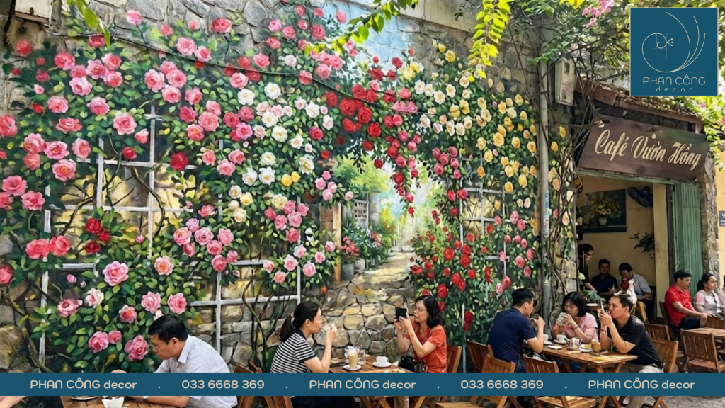 Phong Cách Vẽ Tranh Tường Hoa Hồng Phổ Biến Hiện&nbsp;Nay