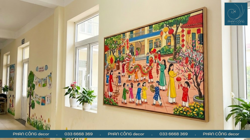 Mẫu vẽ tranh lễ hội ngày tết trang trí không gian tại PHAN CÔNG decor