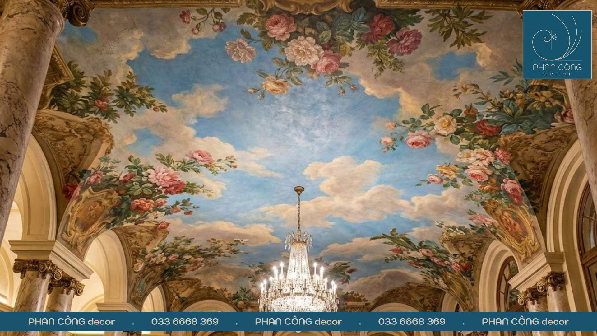 Mẫu Vẽ Trần Mây Phòng Khách Đẹp Và Ấn Tượng #1