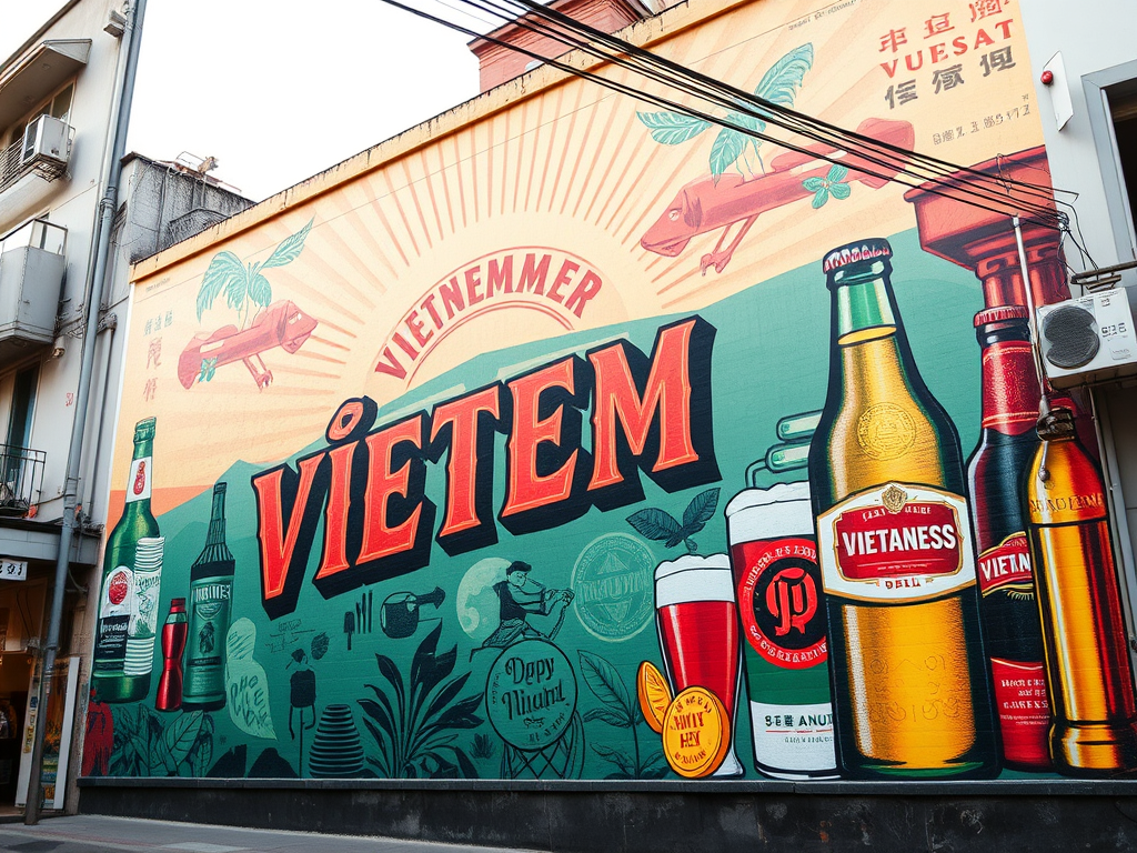 Mẫu vẽ tranh tường quán bia tại PHAN CÔNG decor