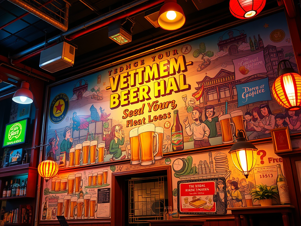 Mẫu vẽ tranh tường quán nhậu đẹp và độc đáo tại PHAN CÔNG decor