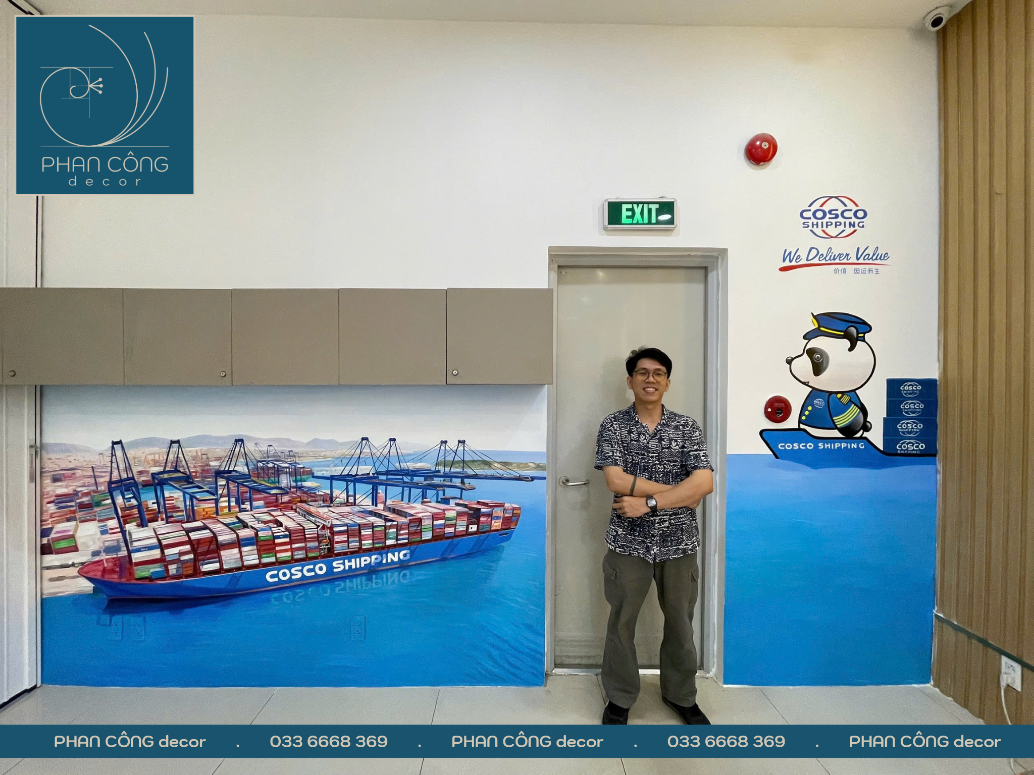 Vẽ tranh tường logistics | Mẫu tranh tường công ty vận tải đẹp 2026